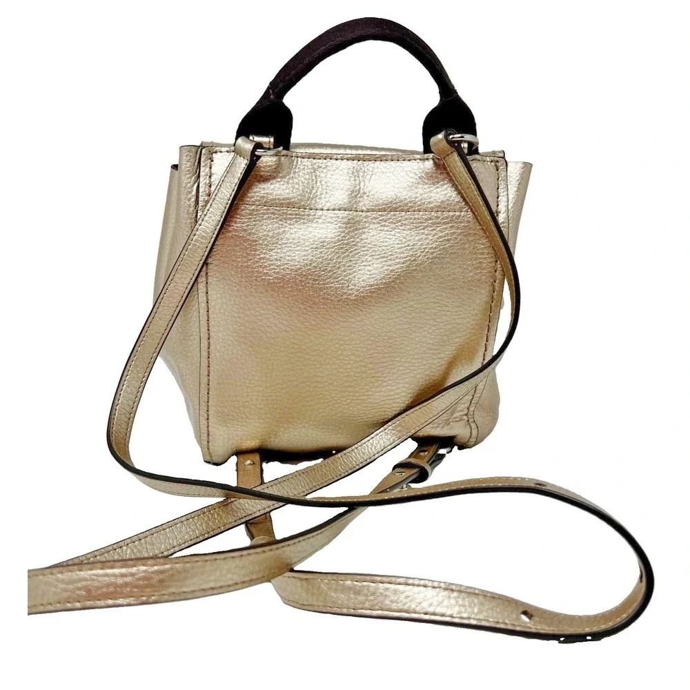 Coach Derby Mini Backpack Metallic Gold Pebbled Leather F16605